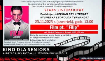 sala kinowa, plakat filmu Filip - powiększ