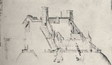 Szkic zamku z 1698 r. - powiększ
