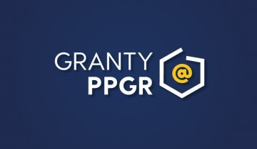  Napis granty PPGR, na granatowym tle - powiększ